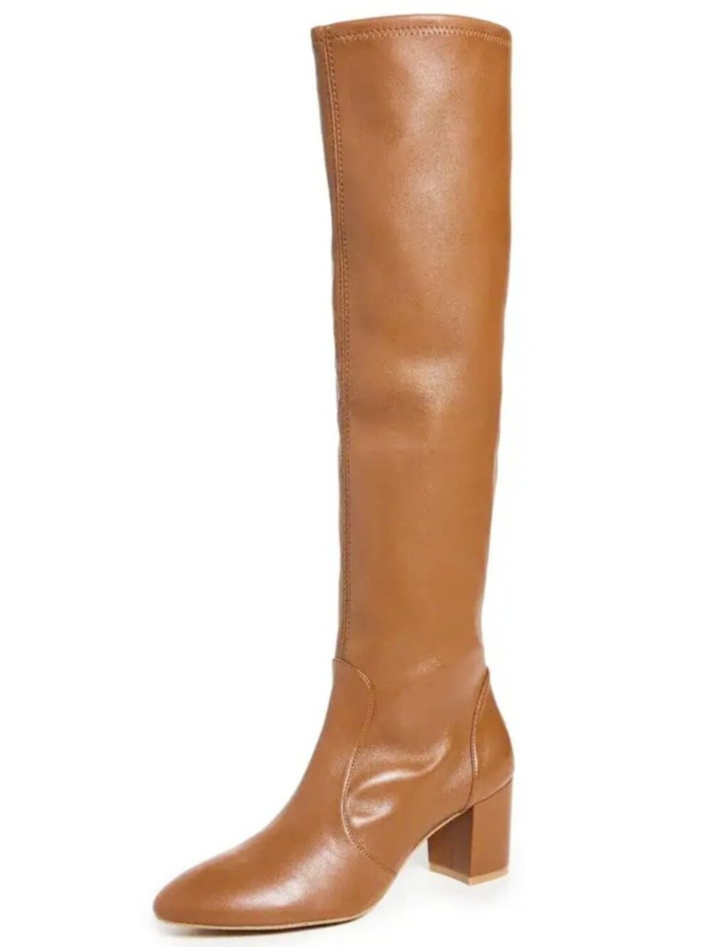 $950 STUART WEITZMAN yuliana slouch knee high boots leather brown block 8 (PD17)